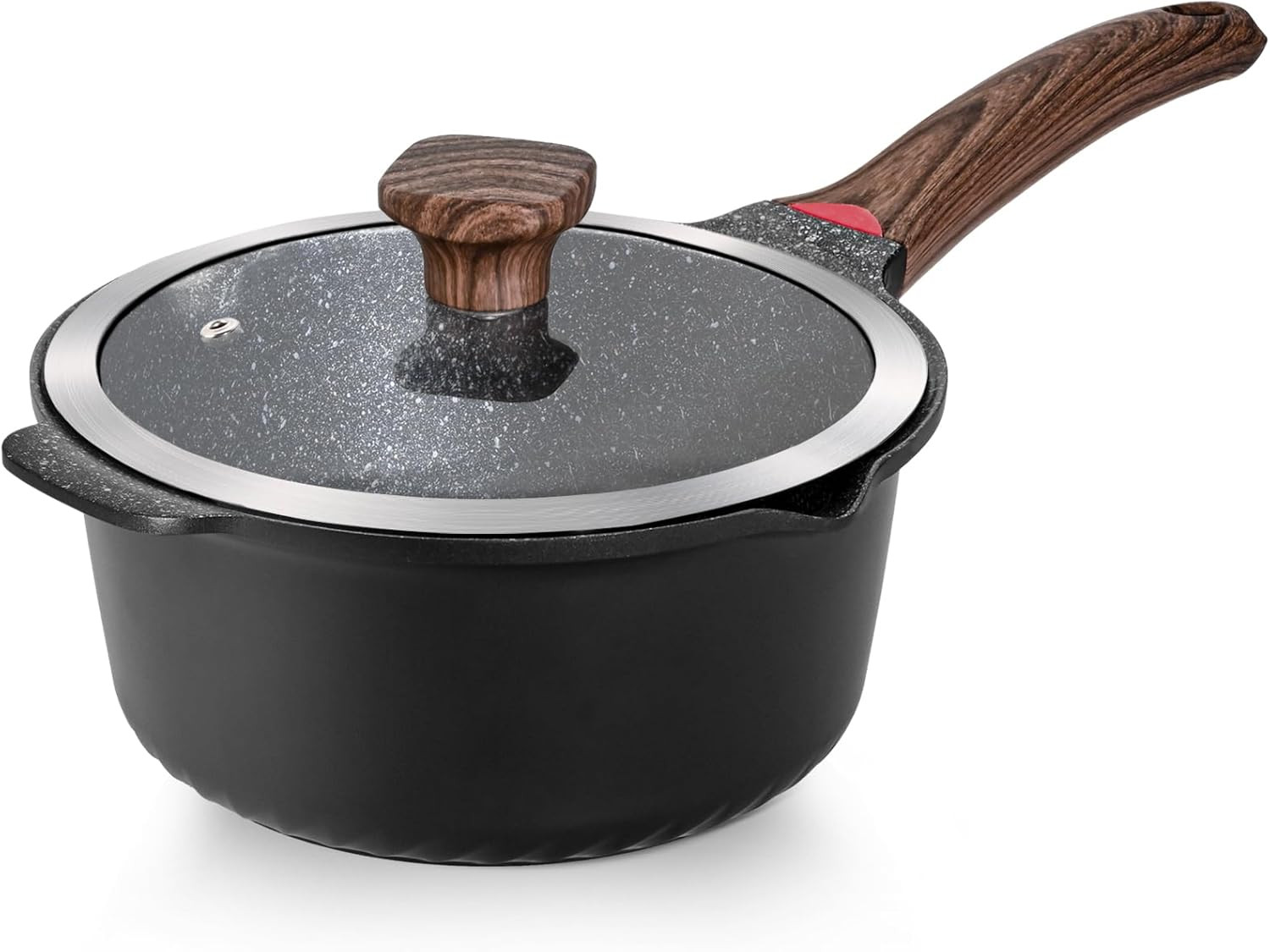 VINCHEF Nonstick Stockpot with Lid 4 Quart, Large Saucepan with Stay Cool Handle