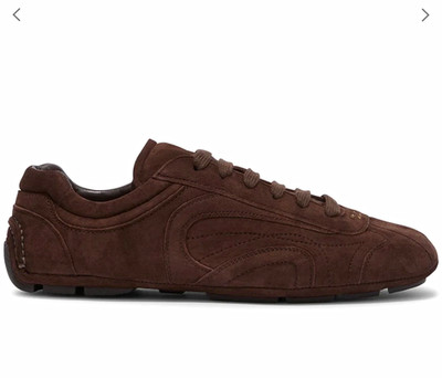 Prada Re-Edition 2005 Men s Brown Suede Lace-Up Logo Sneakers US 10.5