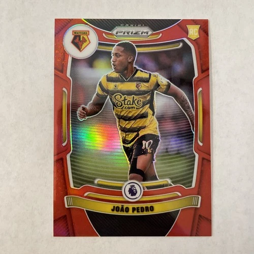 Joao Pedro 2021-22 Panini Prizm Premier League /199 True Red Prizm RC Rookie SP