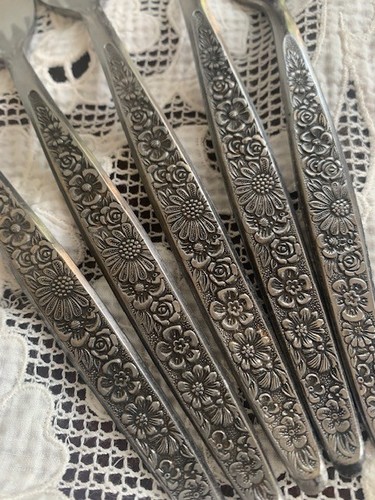 Vintage Interpur JARDINERA set posate fiori 4 CENA 1 forchette insalata Giappone LOTTO