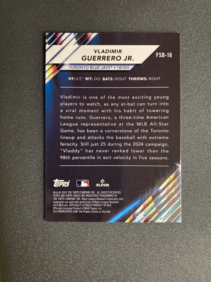 2024 Topps Finest Vladimir Guerrero Jr. Future So Bright #FSB-16 Blue Jays - Image 2 of 2