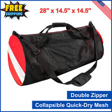 Sports Mesh Duffle Bag For Scuba Dive Equipment With Shoulder Strap, Beach Bags
