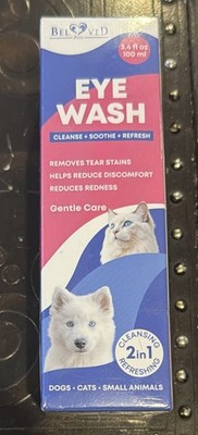 Eye Wash Drops & Tear Stain Remover for Cats & Dogs Allergy Relief 3.4 oz 100 ml