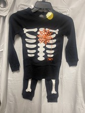 Boy's Skeleton Halloween pajama 2 Piece Set, Shirt And Pants Size S6-7