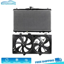 Aluminum Radiator & Cooling Fan Kit For 2012 2013 2014-2017 Toyota Camry 2.5L l4