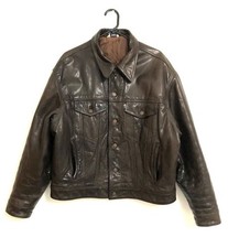 Levis Lederjacke Levi’s Leather Trucker Jacket Vintage L