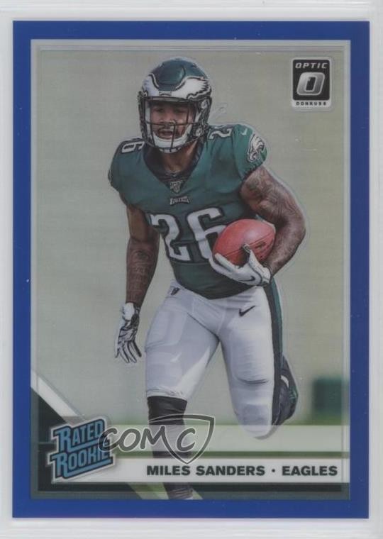 2019 Panini Donruss Optic Rated Rookie Blue Prizm 10/150 Miles Sanders #172 dt9