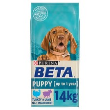Purina BETA Puppy Turkey & Lamb Dry Food – Natural, No Artificial Additives 14kg 3.28 per kilo