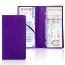 Car Registration and Insurance Holder, Car Document Holder, Leather Auto Purple