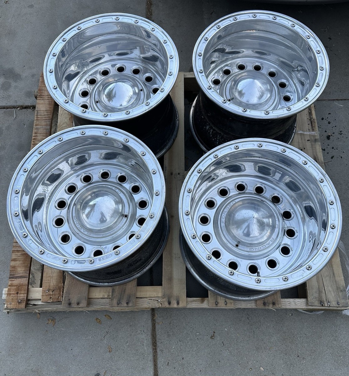 16.5x12” Weld Racing Forged Wheels W/ Caps 8x6.5 Chevy Ford Dodge