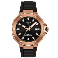 Tissot T-RACE 41mm Powermatic 80 Rose Gold PVD Men's Watch T1418073705100