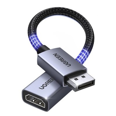 UGREEN 4K DisplayPort to HDMI Adapter, Unidirectional DP 1.2 PC Grey 