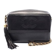 Chanel Lambskin Coco Mark Shoulder Bag Women Black One Size 584710