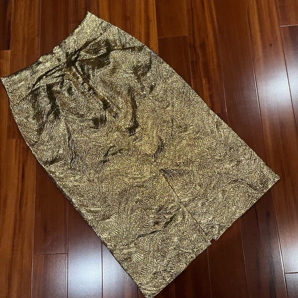 Nuevo NUEVO CON ETIQUETAS J.CREW Colección Metálica Oro Oscuro Lápiz Midi Falda Formal Fiesta Talla 2 Foto 3 de 4