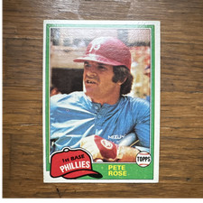 Topps Pete Rose Phillies MLB Baseball 1981 Topps Vintage Base Set Card #180