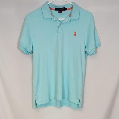 EUC U.S. Polo Assn. Women's Light Blue Polo Short Sleeve Size Small Luxury Feel