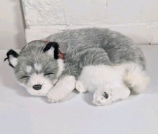 Perfect Petzzz Minis Animal Realistic Sleeping Husky Puppy Dog Breathes Breathin