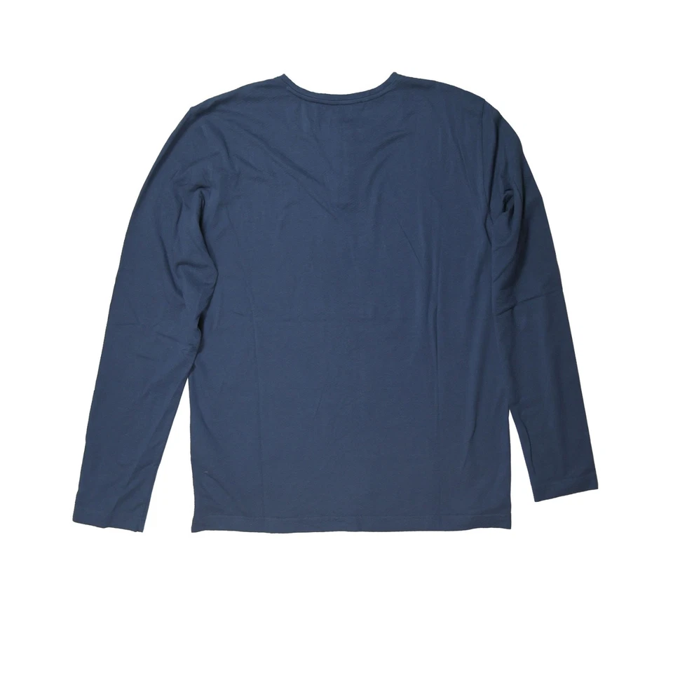 Camisa Hombre Adolfo Dominguez Azul Marino Henley Manga Larga Grande España Diseñador Foto 4 de 4