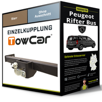 Starre AnhäNgerkupplung für Peugeot Rifter Bus 08.2018-Jetzt Typ K9 Towcar NEU