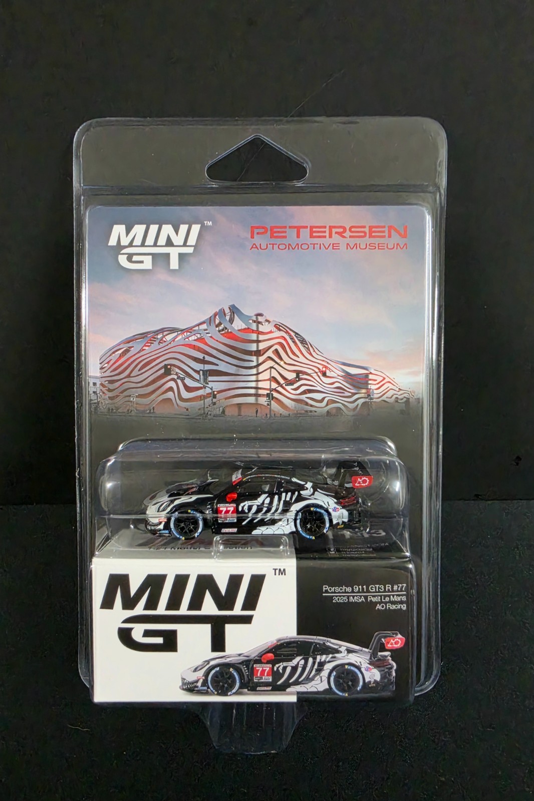 MINI GT Skeleton Rexy Porsche 911 GT3 R AO Racing Petersen Museum ...