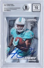 Jarvis Landry Dolphins Signed 2014 Panini Prizm #295 BAS Fanatics 10 Rookie Card. rookie card picture
