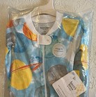 NEW Burt's Bees Baby~One-piece Sleeper Footie Planet Print Organic Cotton, 12mo — photo 2