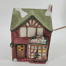 Dickensville Collectables Porcelain Lighted Toy Shop House 1990 Christmas VTG