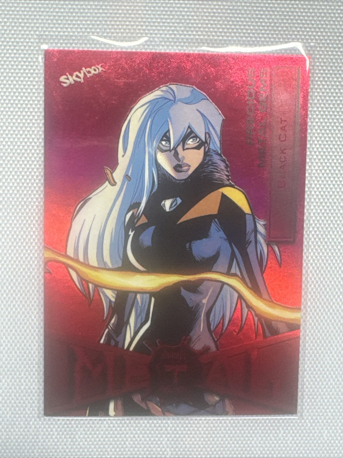 2022 Marvel Spider-Man Metal Black Cat #10 RED PMG Precious Metal Gem /100