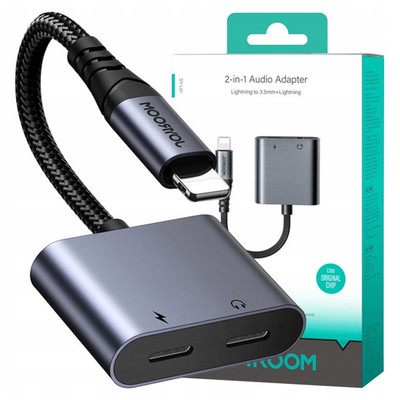 Joyroom SY-L02 Lightning auf 2x Lightning 2-in-1 Audioadapter (schwarz)