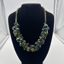 green glass beaded necklace 18  
