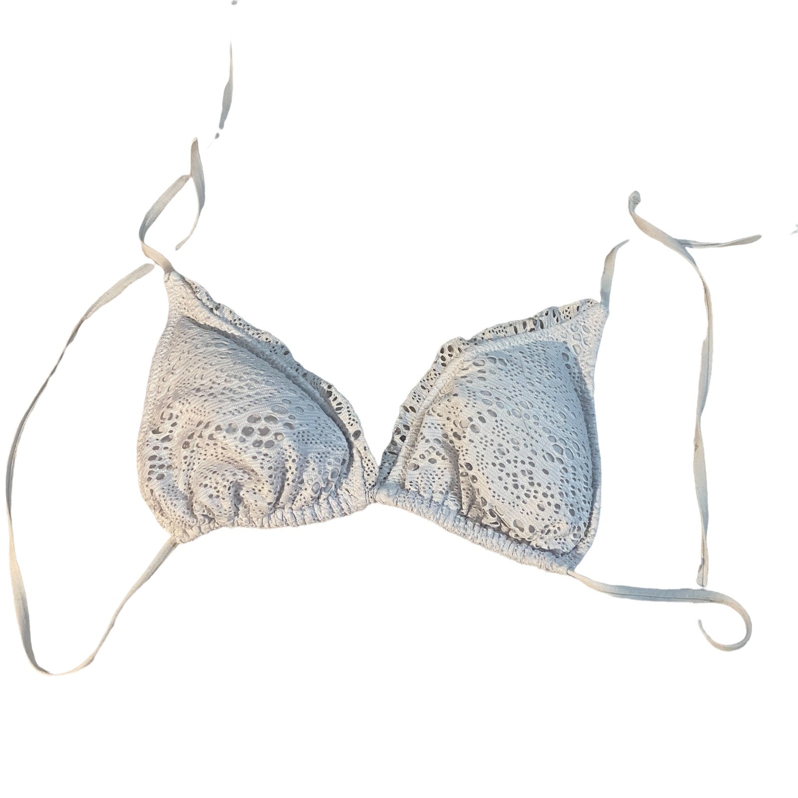 Mossimo White Lace Front Triangle String Bikini T… - image 1