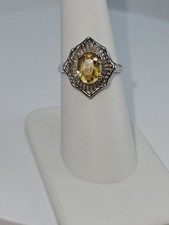 Sterling Silver Citrine Ring Size 7 November Birthstone 8x6mm 1.08ct Oval