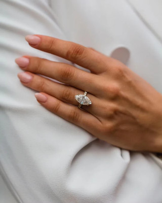 2.00Ct Lab-Created Marquise Cut Solitaire Engagement Ring 14K Yellow Gold Plated