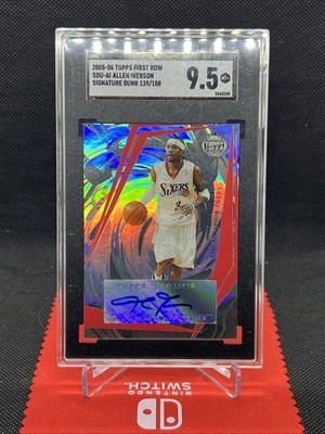 2005-06 Topps First Row Allen Iverson Signature Dunk Auto #139/150 76ers HOF