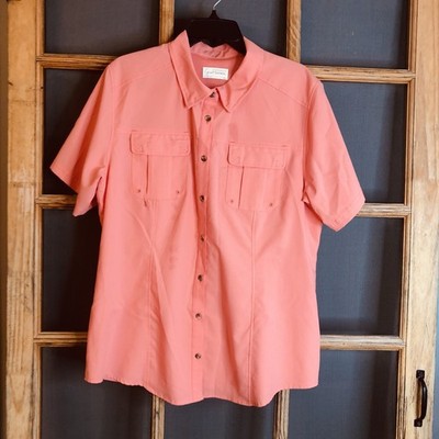 Gander Mountain Guide Women's Pink Vented Fishing Hiking Shirt Size XL 23x29