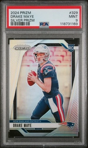 2024 PANINI PRIZM SILVER PRIZM #329 DRAKE MAYE Rookie PSA 9 329