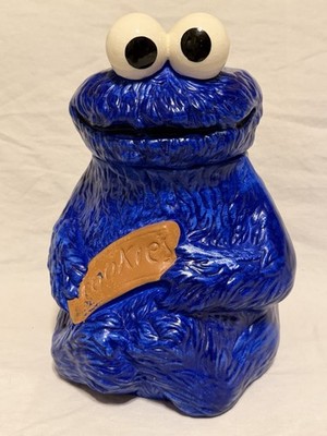 Vintage 1970s Cookie Monster Ceramic Cookie Jar Muppets Inc. #970 Read 