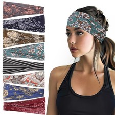 obeoby Boho Style Headbands for Women, 8 Pack Non Slip Headbands Fashion Hipp...