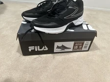 Fila Action-Stride Energized Men's Size 11 Sneakers Black/White Memory Foam New