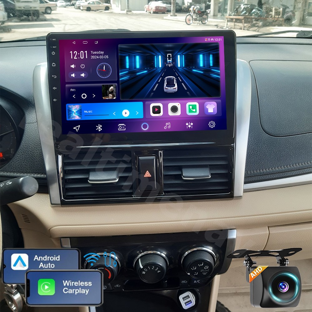 Stereo For Toyota Yaris 2013-2017 Apple CarPlay Car Radio Navi Android Auto GPS