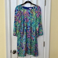 Lilly Pulitzer Hot Spot Multicolored Shift Dress Size 12 Spring Easter Wedding