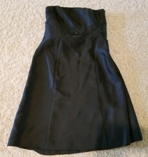 EUC Ann Taylor Occasions black silk strapless dress, Size 6 Petite 