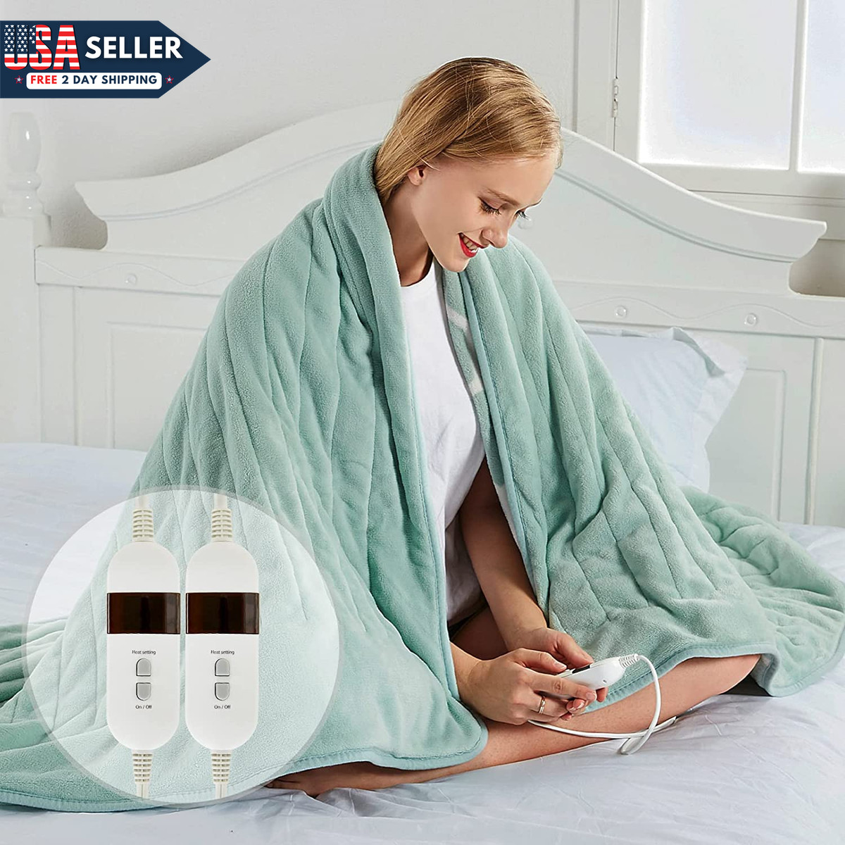 SELEPHANT King Size Heated Blanket with Dual Control , 84u0026#034; X 90u0026#034;  Electric Throw | eBay