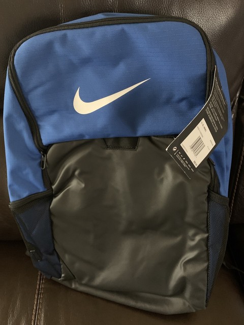 nike blue large logo backpack