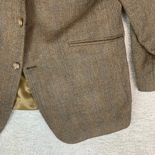 Blazer Traje Pantalón Brook Taverner Tweed Lana Marrón Reino Unido 42 Pecho 33 Cintura Regular - Imagen 7 de 23
