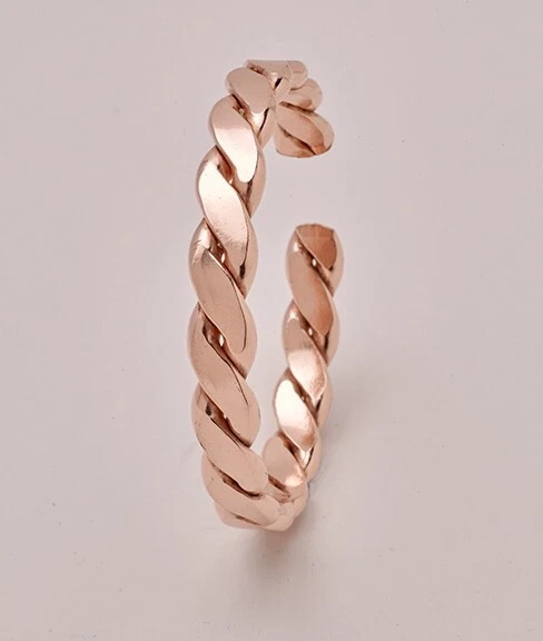 COPPER FAYRE Copper Bracelet Plain - 6 1/2" Long Heavy Rope C8A