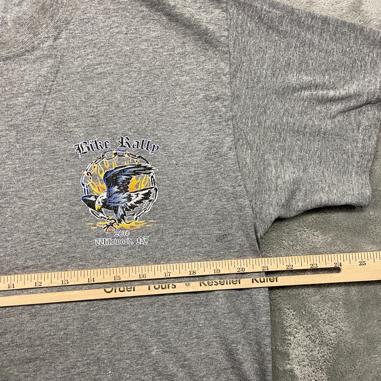 2010 Wildwood NJ Bike Rally Shirt Men's Large Gray Bikercore Outdoors Beach