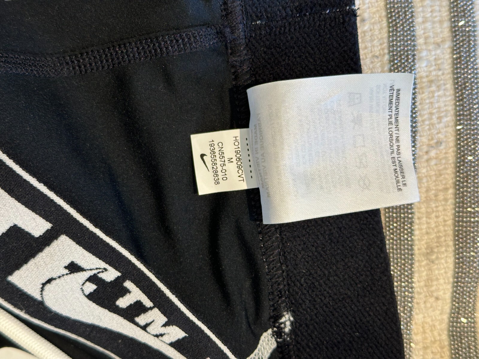 OFF WHITE X NIKE BIANCO SPORCO x NIKE Pantaloncini da allenamento fascia nastro medio nero bianco Virgil Abloh