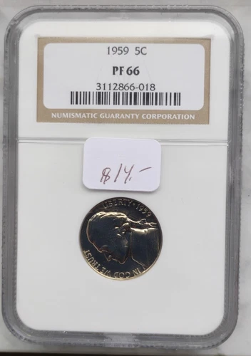 1959 Proof Jefferson Nickel NGC PF66
