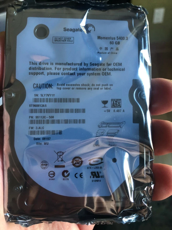 Seagate 60GB Momentus 5400 RPM Internal Hard Disc Drive HDD 2.5" New NOS - Image 2 of 4